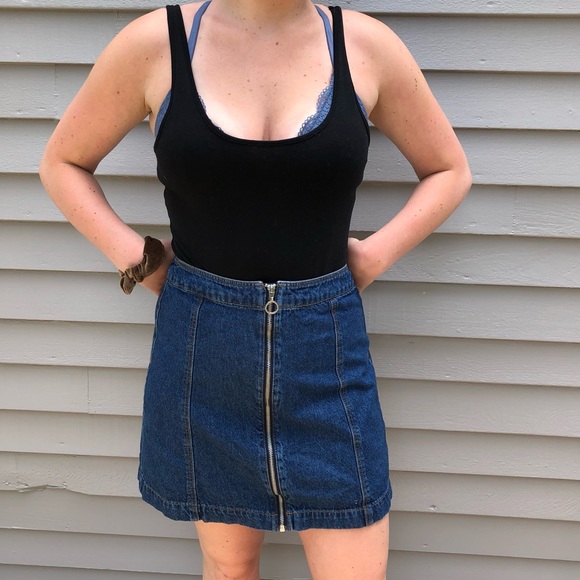 h&m denim skirt
